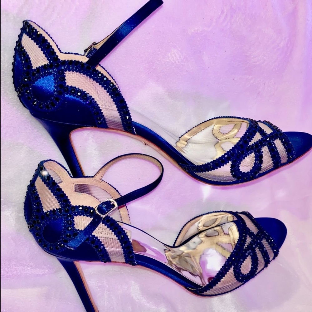 Badgley Mischka Women's Blue Strappy Heels